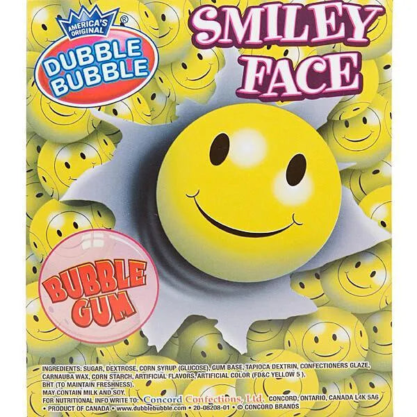 Dubble Bubble Smiley Face 1-Inch Gumballs: 850-Piece Case