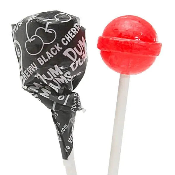 Dum Dums Black Party Pops - Cherry: 5LB Bag