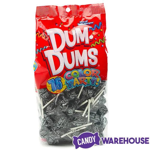 Dum Dums Black Party Pops - Cherry: 75-Piece Bag