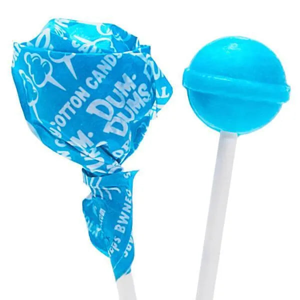 Dum Dums Caribbean Blue Party Pops - Cotton Candy: 5LB Bag