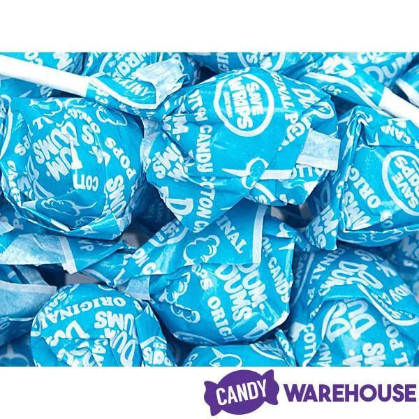 Dum Dums Caribbean Blue Party Pops - Cotton Candy: 5LB Bag