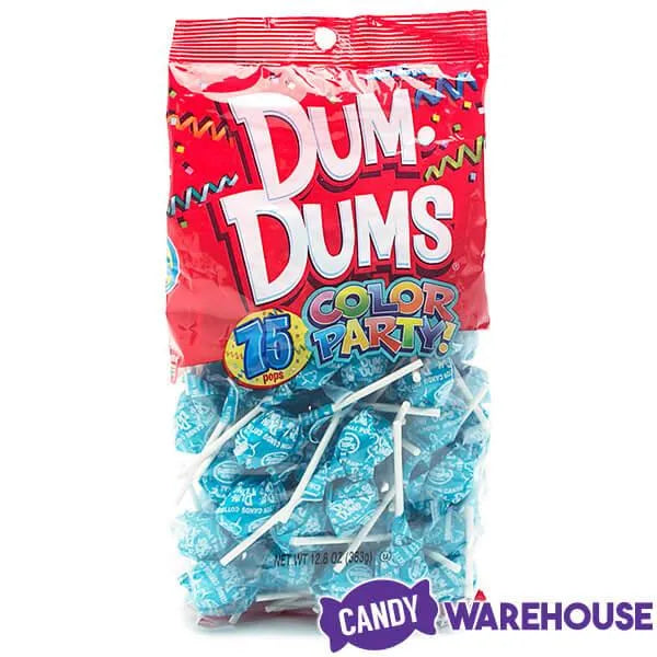 Dum Dums Caribbean Blue Party Pops - Cotton Candy: 75-Piece Bag