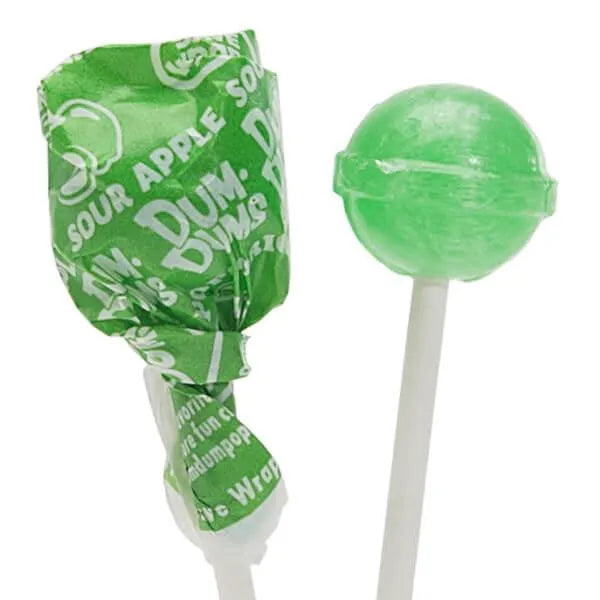 Dum Dums Green Party Pops - Sour Apple: 5LB Bag