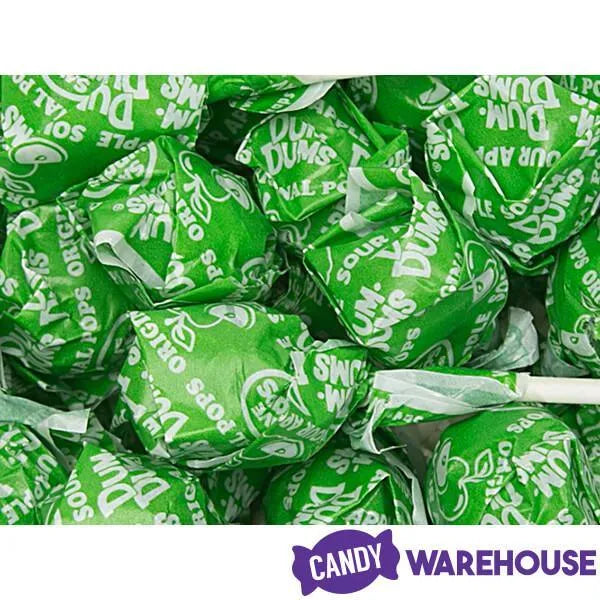 Dum Dums Green Party Pops - Sour Apple: 5LB Bag