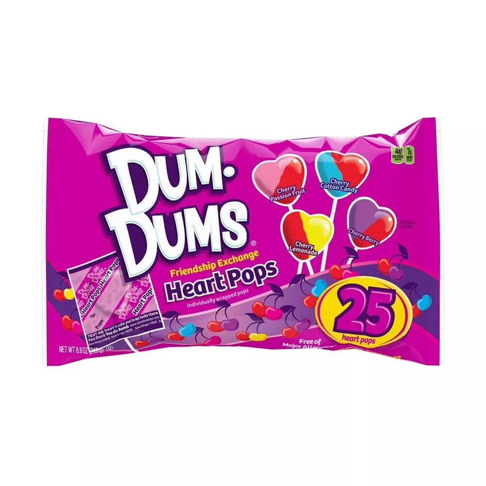 Dum Dums Heart Pops: 25-Piece Bag