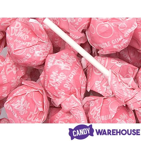 Dum Dums Light Pink Party Pops - Bubble Gum: 5LB Bag