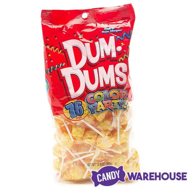 Dum Dums Yellow Party Pops - Cream Soda: 75-Piece Bag