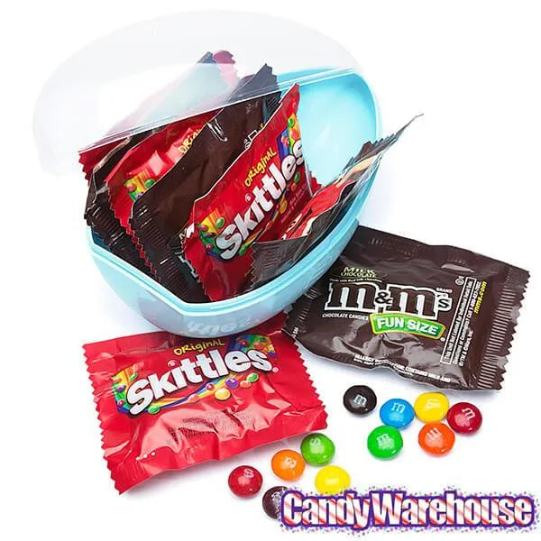 Easter Egg Filled With Skittles and M&M's Candy Fun Size Packs