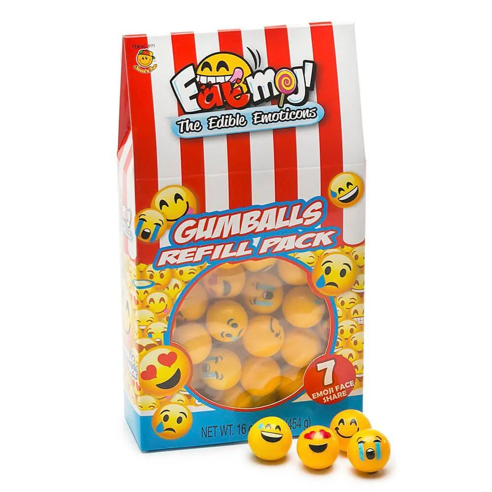 Eatmoji Emoji Gumballs Refill Gum for Gumball Machine: 1LB Box