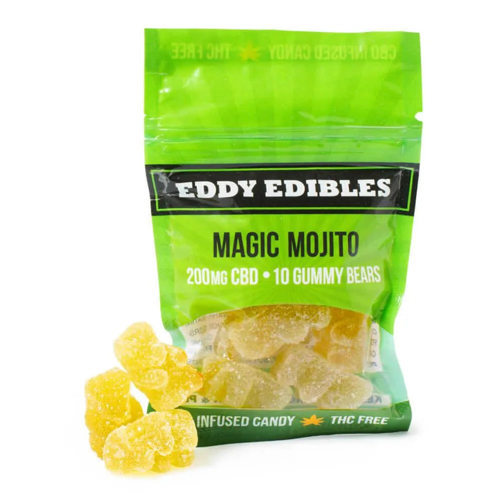 Eddy Edibles Sour Mojito CBD Gummies THC Free 200mg: 10 Gummy Bears