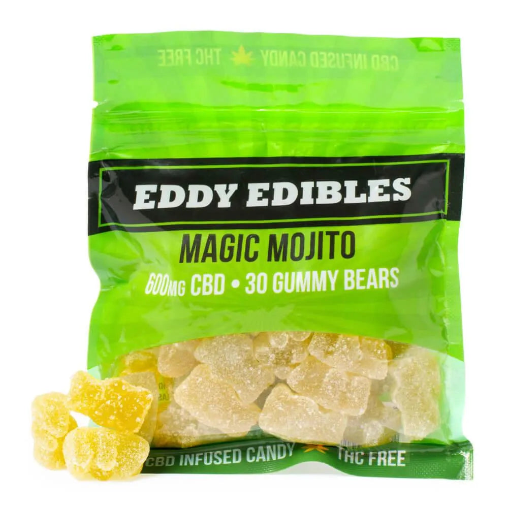 Eddy Edibles Sour Mojito CBD Gummies THC Free 600mg: 30 Gummy Bears