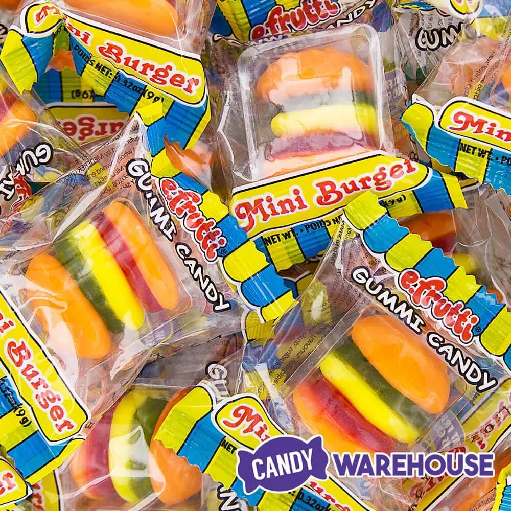 Efrutti Gummy Mini Burgers Candy: 60-Piece Box