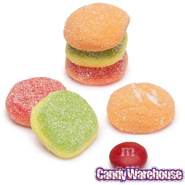 Efrutti Gummy Mini Cheese Burgers Candy - Sour: 60-Piece Box