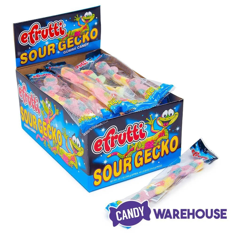 Efrutti Sour Gummy Geckos Candy: 40-Piece Box