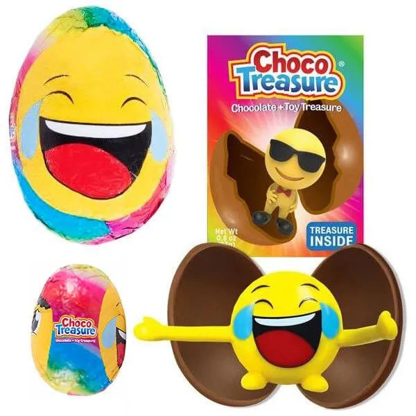 Emoji ChocoTreasure Surprise Eggs with Toy Inside: 12-Piece Box