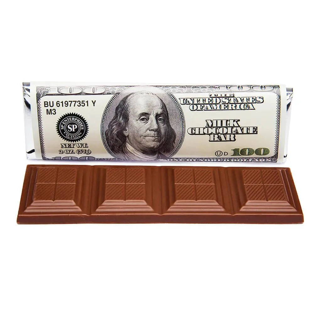 Espeez 100 Dollar Bill Milk Chocolate Bars: 24-Piece Box