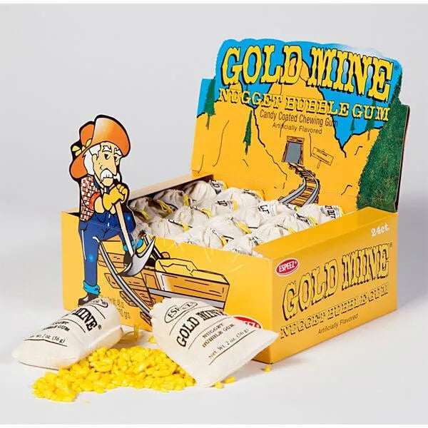 Espeez Gold Mine Bubble Gum Satchels: 24-Piece Box