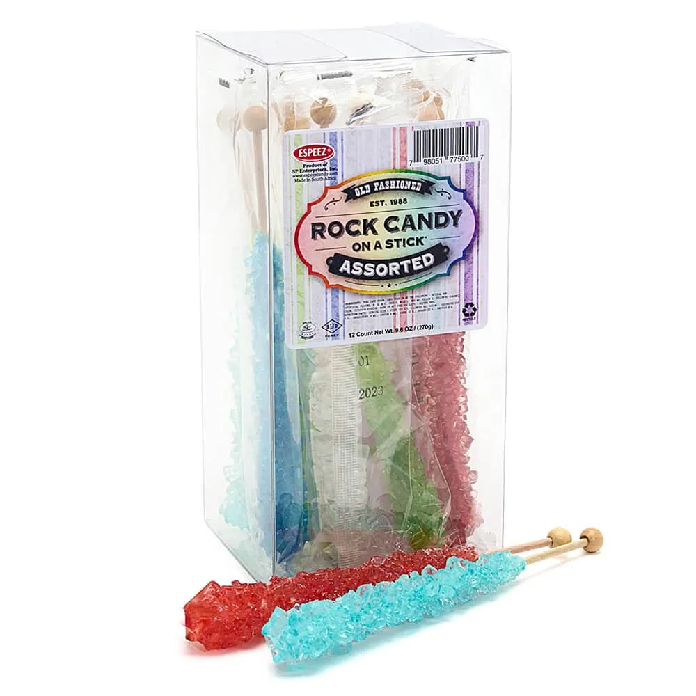 Espeez Rock Candy Crystal Sticks - Assorted: 12-Piece Box