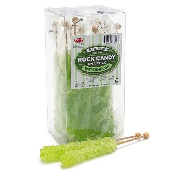 Espeez Rock Candy Crystal Sticks - Light Green Watermelon: 12-Piece Box