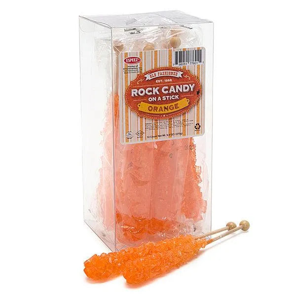 Espeez Rock Candy Crystal Sticks - Orange: 12-Piece Box