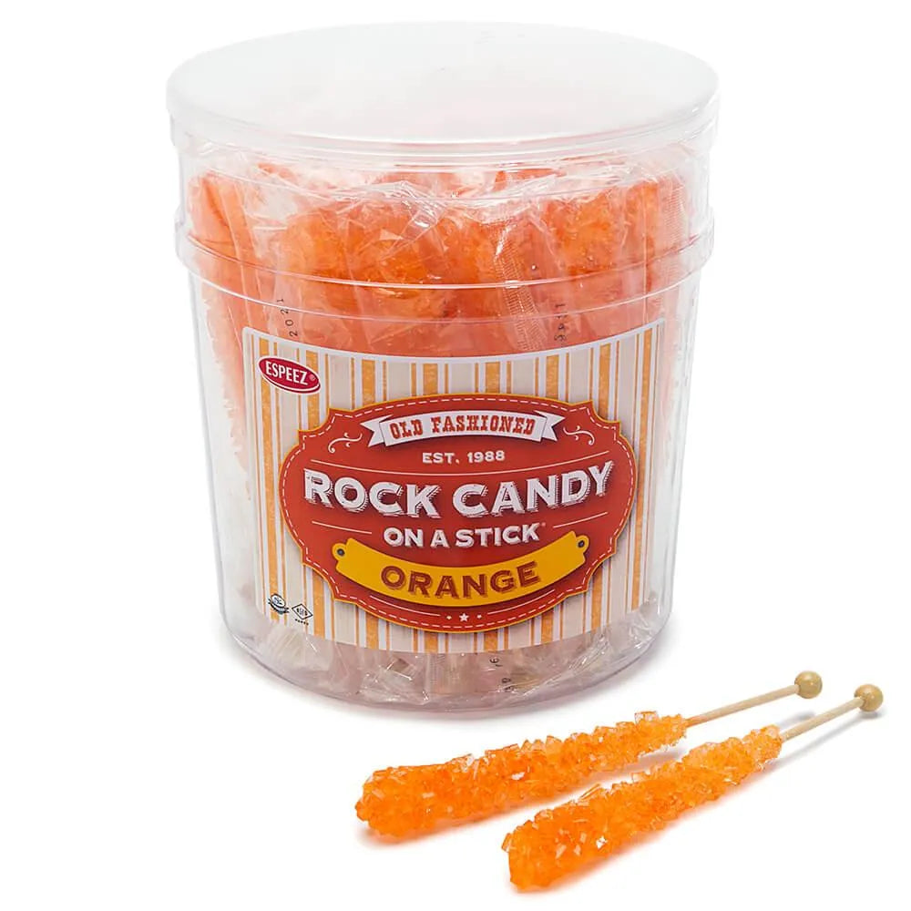 Espeez Rock Candy Crystal Sticks - Orange: 36-Piece Tub