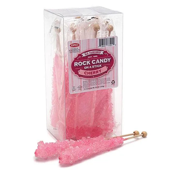 Espeez Rock Candy Crystal Sticks - Pink Cherry: 12-Piece Box