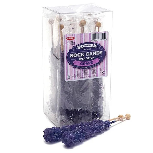 Espeez Rock Candy Crystal Sticks - Purple Grape: 12-Piece Box