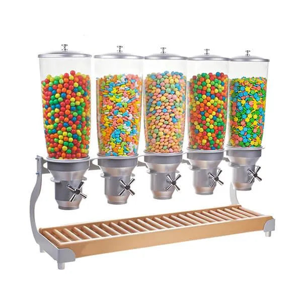 Five Cylinder Tabletop Candy Dispenser: 1.4 Gallon