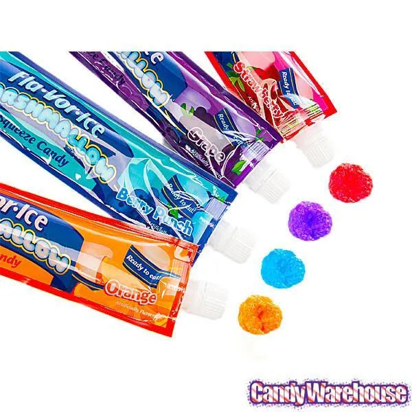 Fla-Vor-Ice Marshmallow Squeeze Candy Tubes: 12-Piece Display