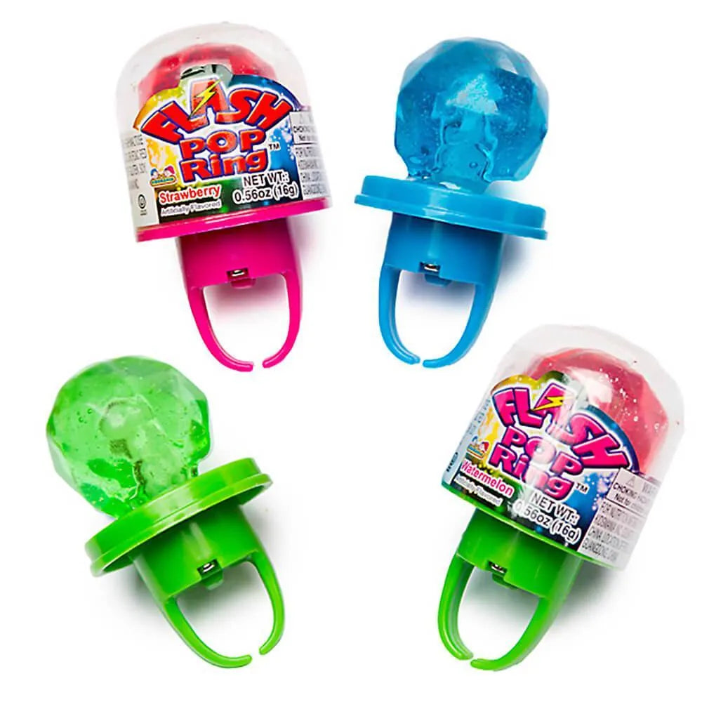 Flash Pop Candy Rings: 24-Piece Box