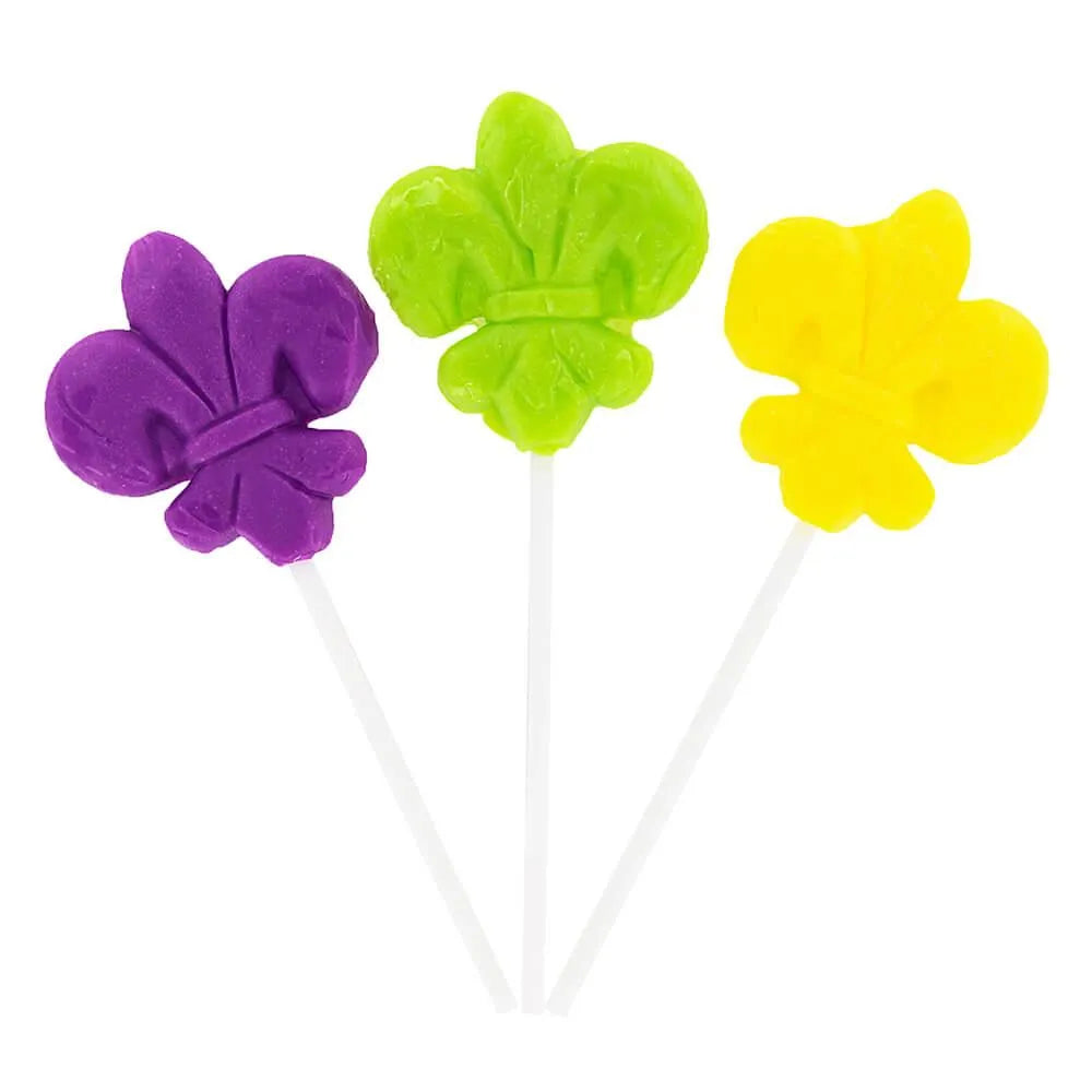 Fleur De Lis Symbol Mardi Gras Lollipops: 12-Piece Box