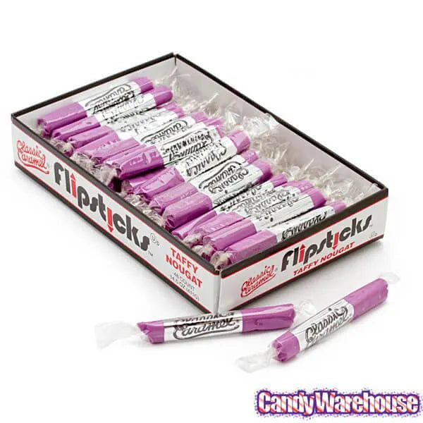 Flipsticks Nougat Taffy Candy - Grape: 48-Piece Caddy