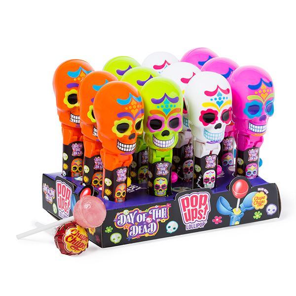 Flix Candy Day of the Dead Skull Pop-Ups Lollipop Packs: 12-Piece Display