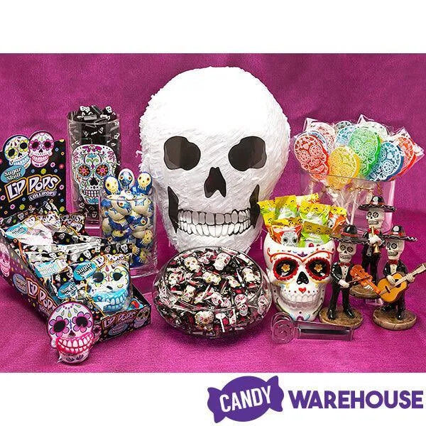 Flix Candy Day of the Dead Sweet Skull Lip Pops Candy Packs: 12-Piece Display