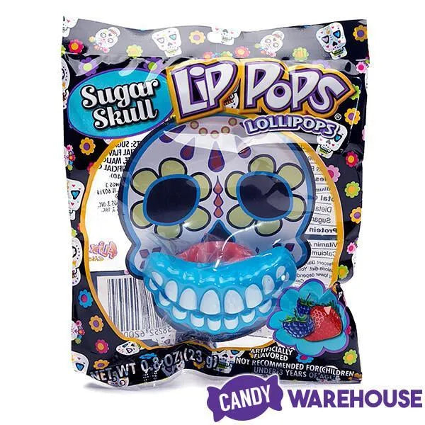 Flix Candy Day of the Dead Sweet Skull Lip Pops Candy Packs: 12-Piece Display