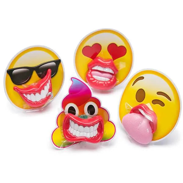 Flix Candy Emoji Lip Pops Candy Packs: 12-Piece Display