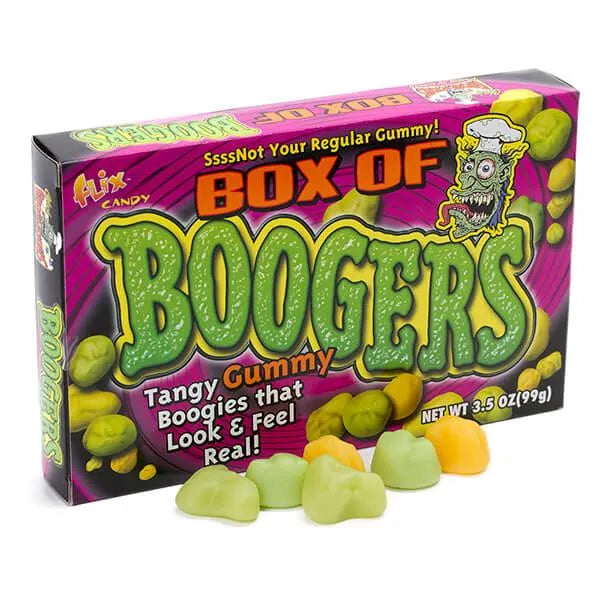 Flix Candy Gummy Boogers Candy Theater Packs: 24-Piece Box