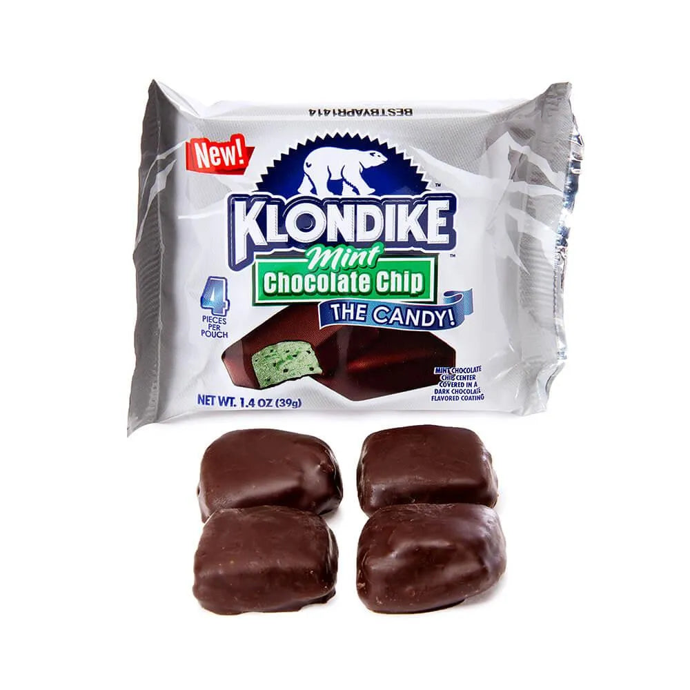 Flix Candy Klondike Mint Chocolate Chip Ice Cream Candy Packs: 16-Piece Box