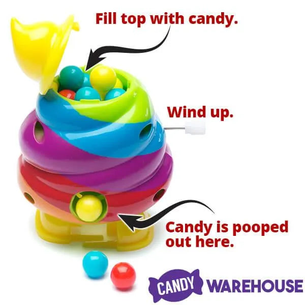 Flix Candy Wind-up Poop Emoji Candy Dispensers: 6-Piece Display