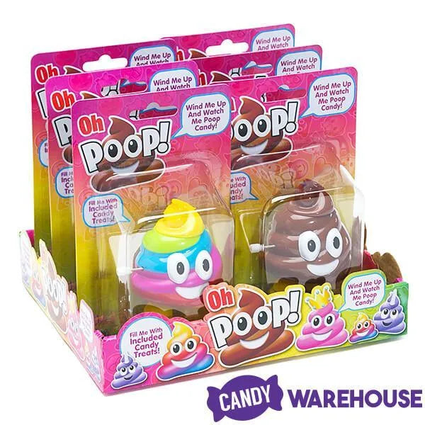 Flix Candy Wind-up Poop Emoji Candy Dispensers: 6-Piece Display