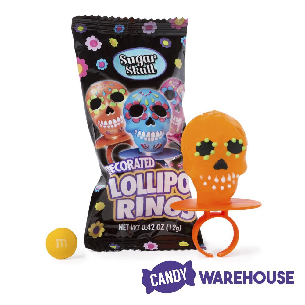 Flix Day of the Dead Lollipop Rings Candy: 18-Piece Box