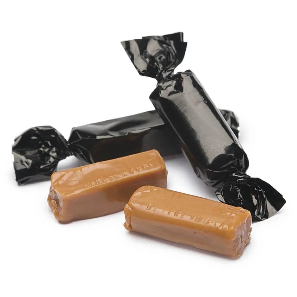 Foiled Caramel Candy - Black: 180-Piece Bag