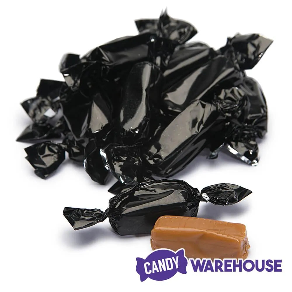 Foiled Caramel Candy - Black: 180-Piece Bag