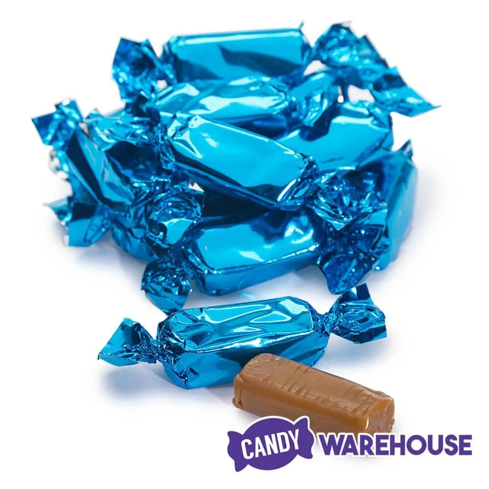 Foiled Caramel Candy - Blue: 180-Piece Bag