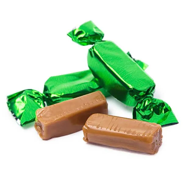 Foiled Caramel Candy - Green: 180-Piece Bag