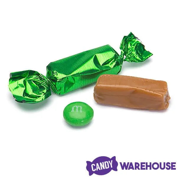 Foiled Caramel Candy - Green: 180-Piece Bag