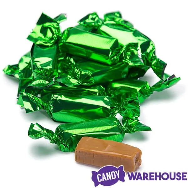 Foiled Caramel Candy - Green: 180-Piece Bag