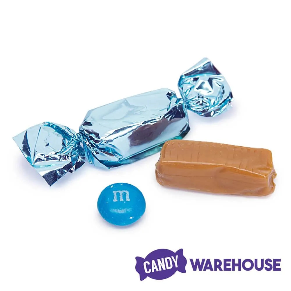 Foiled Caramel Candy - Light Blue: 180-Piece Bag