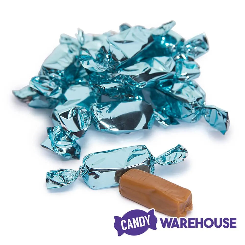 Foiled Caramel Candy - Light Blue: 180-Piece Bag