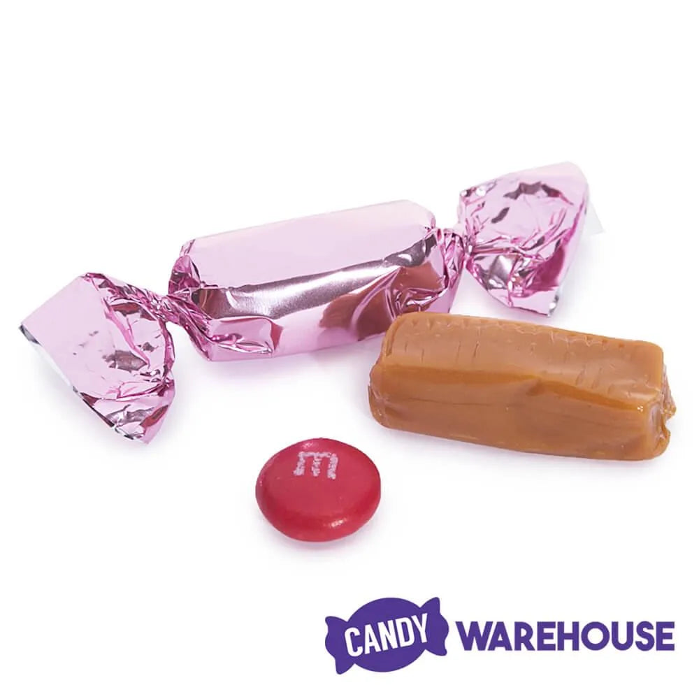 Foiled Caramel Candy - Light Pink: 180-Piece Bag